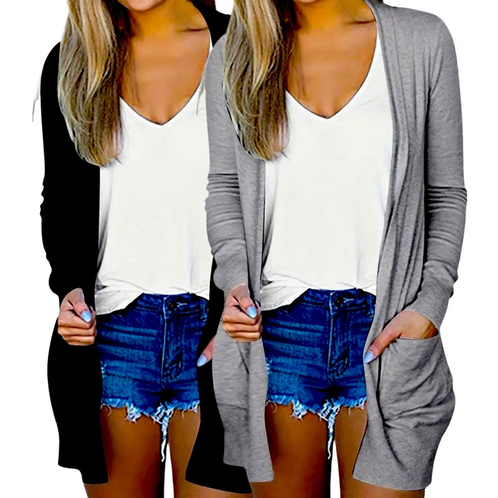 LAST CHANCE 2 Brand New XL Long Cardigans with Pockets